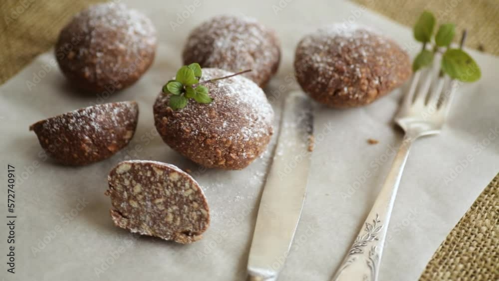 chocolate sweet cakes from mashed biscuits with additives chocolate sweet cakes from mashed biscuits with additives
