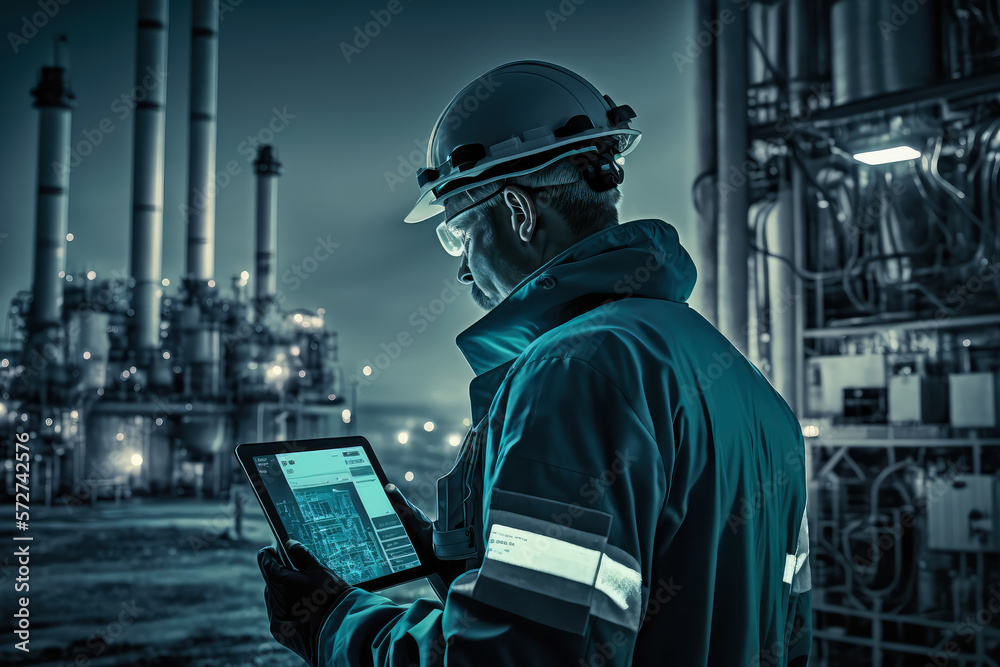 Digital Tablet Monitoring in Petrochemical Plant, generative ai Digital Tablet Monitoring in Petrochemical Plant, generative ai