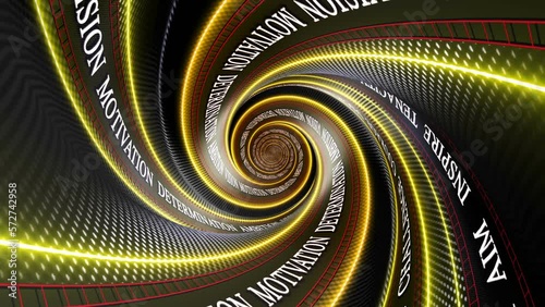 MOTIVATION Keywords on the Tunnel Walls, Animation, Background, Loop, 4k
