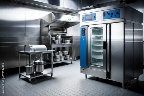 Sanitary kitchen environment with high standards for food safety, generative ai