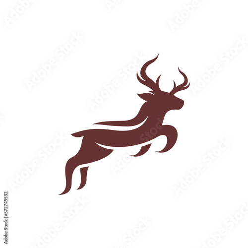 Jumping deer silhouette creative logo design