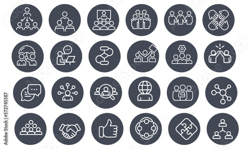 Teamwork Line Icons vector design