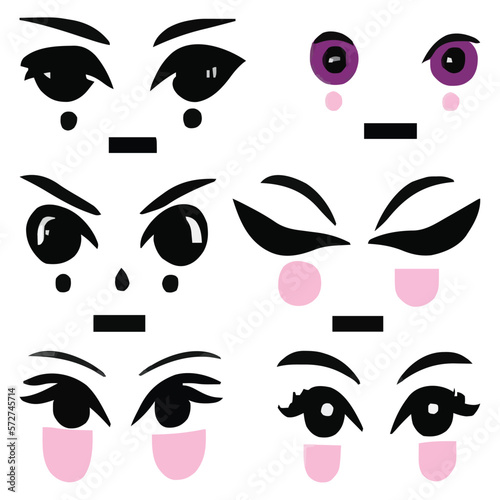 Fototapeta Naklejka Na Ścianę i Meble -  Set of eyes expressions vector file