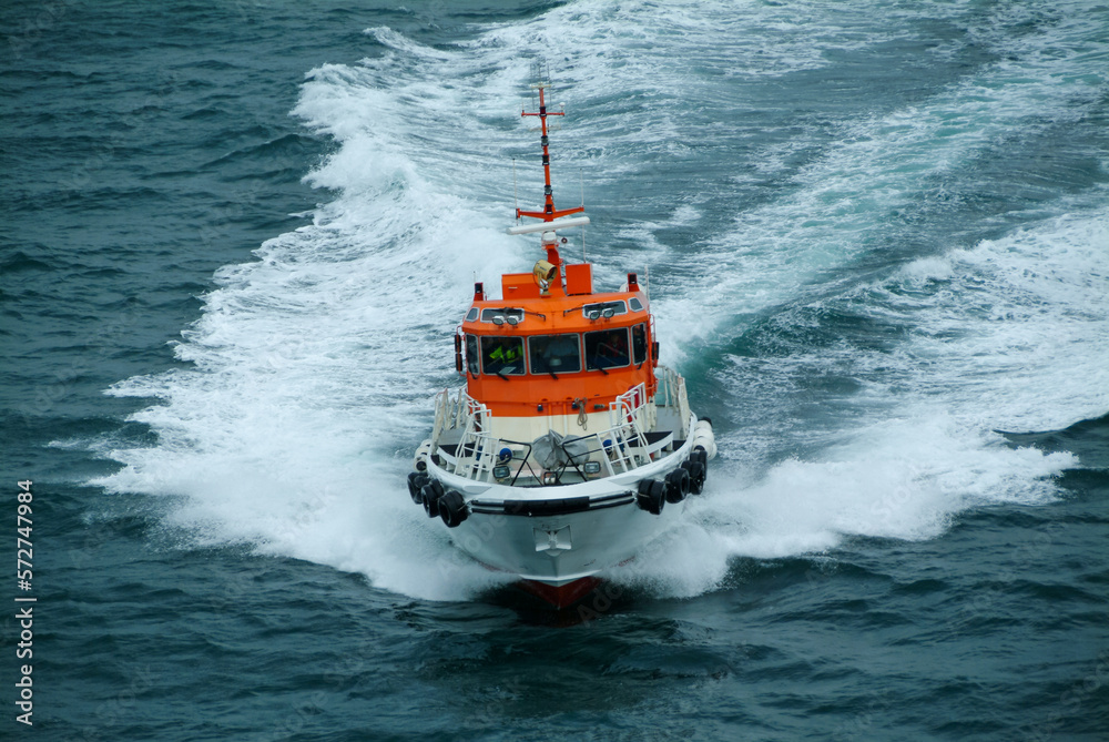 Pilot Boat approaching Pilot Boat approaching