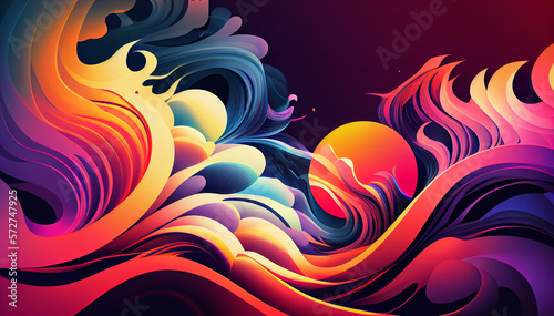 Abstract modern background with gradient waves. Generative AI © farhadahmadov