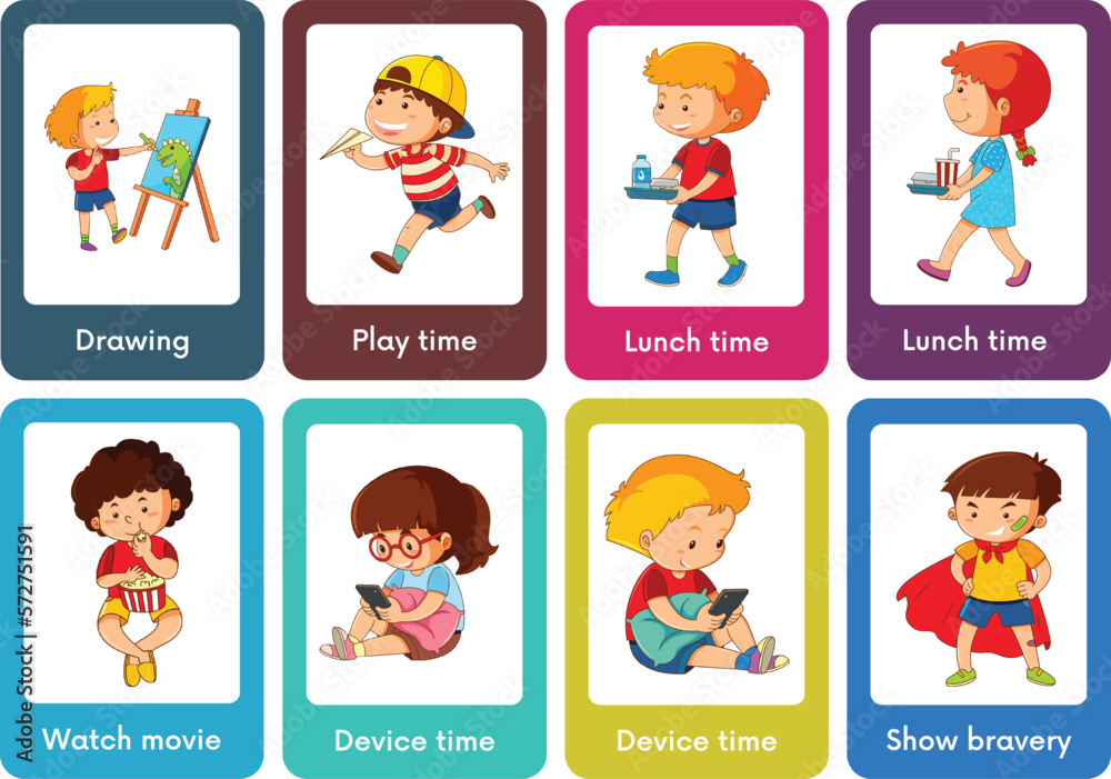 Visual Scheduling Flashcards, Kids Learning Flashcards, Kindergarten ...