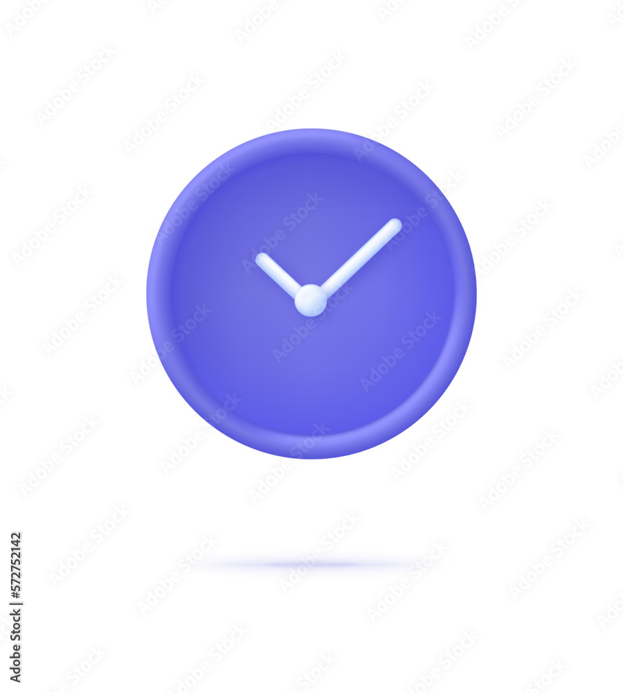 3D Clock isolated on white background. Passage of time Time-keeping and measurement of time. Time period concept. 3D Clock isolated on white background. Passage of time Time-keeping and measurement of time. Time period concept.