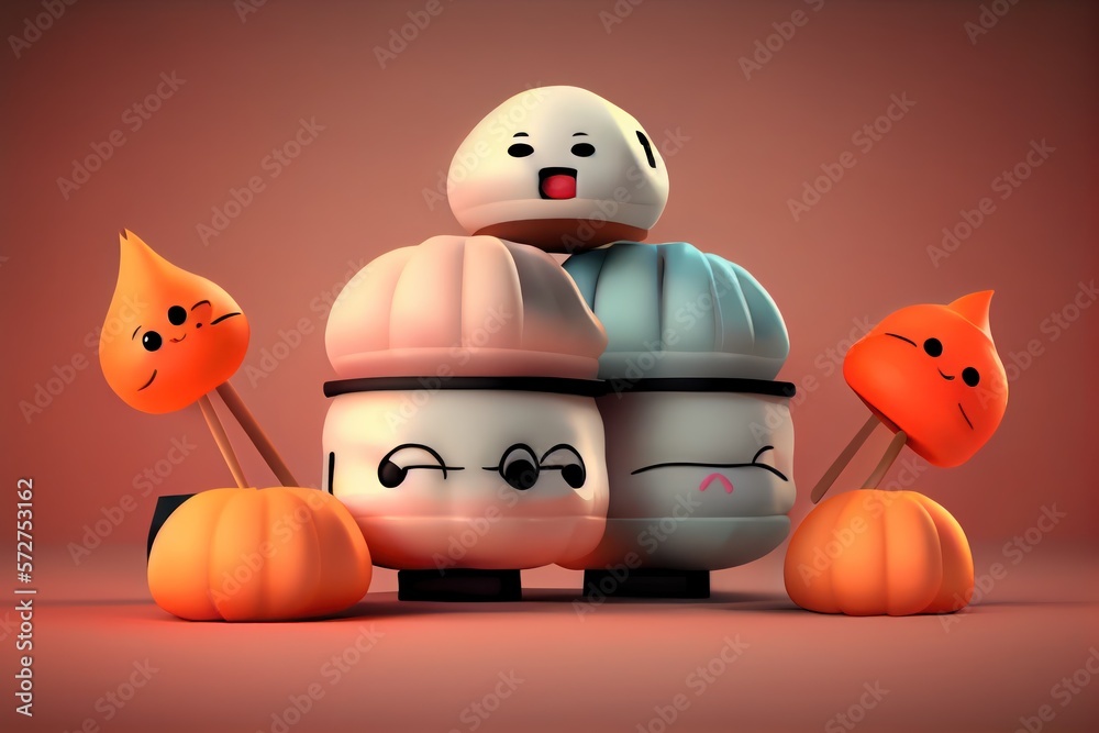 Background of a 3D Cute Dim Sum Character. Generative AI Background of a 3D Cute Dim Sum Character. Generative AI