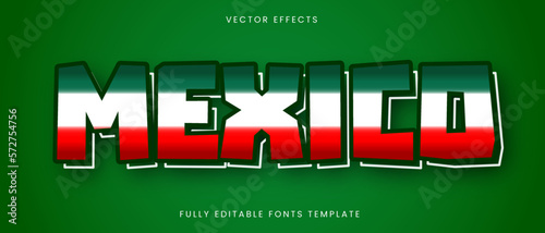Mexico patriotic text effect editable template