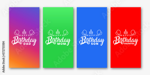 Set of Birthday social media story template