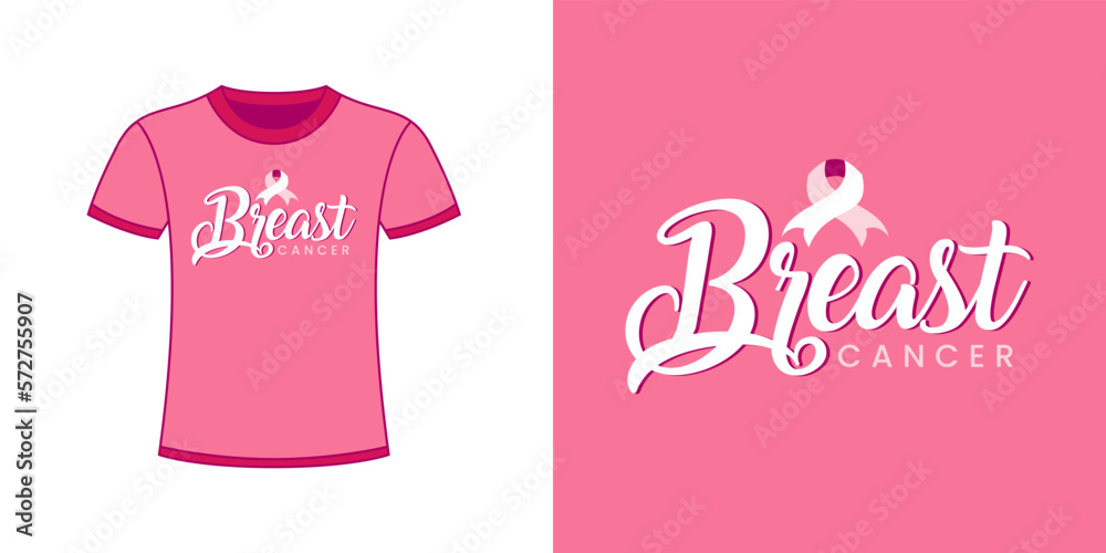 Breast cancer pink t shirt design vector template