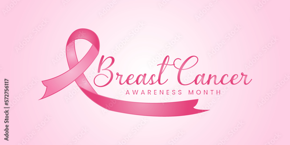 Pink ribbon breast cancer banner background Pink ribbon breast cancer banner background