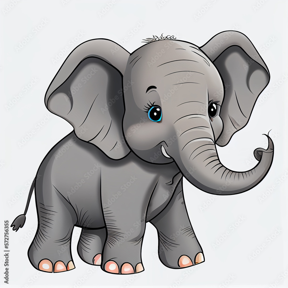 Obraz premium Cartoon elephant animation. Generative AI
