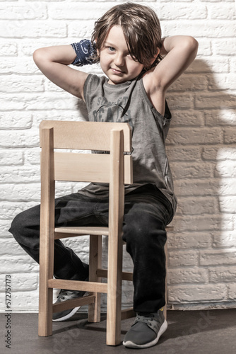 kid, model, male, studio, wall, t-shirt, handsome, fashion, collection,