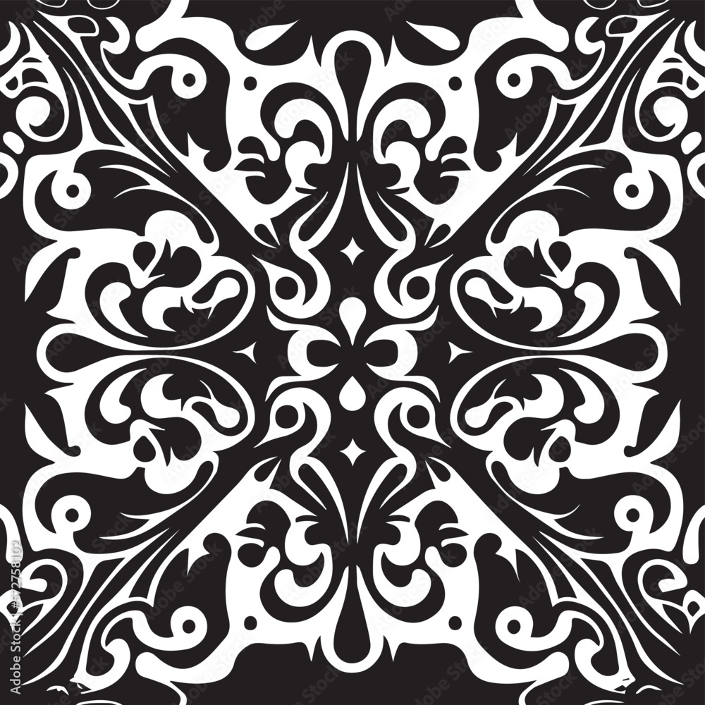 Fototapeta premium Experience the luxurious and elegant style of the renaissance era with our rich calligraphic design. Incorporating traditional oriental motifs with modern curves and organic foliage