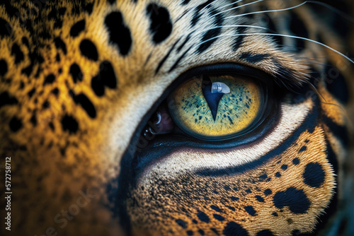 Close up of leopard. Generative AI