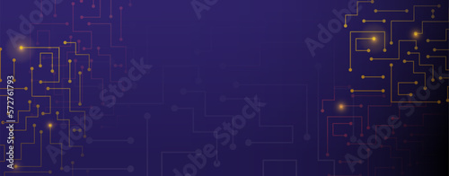 Golden circuit abstract background for technology or artificial intelligence