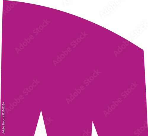 Purple abstract simple modern shape isolated