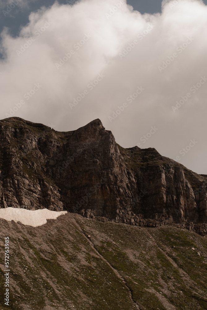 View on stony mountains in Alps