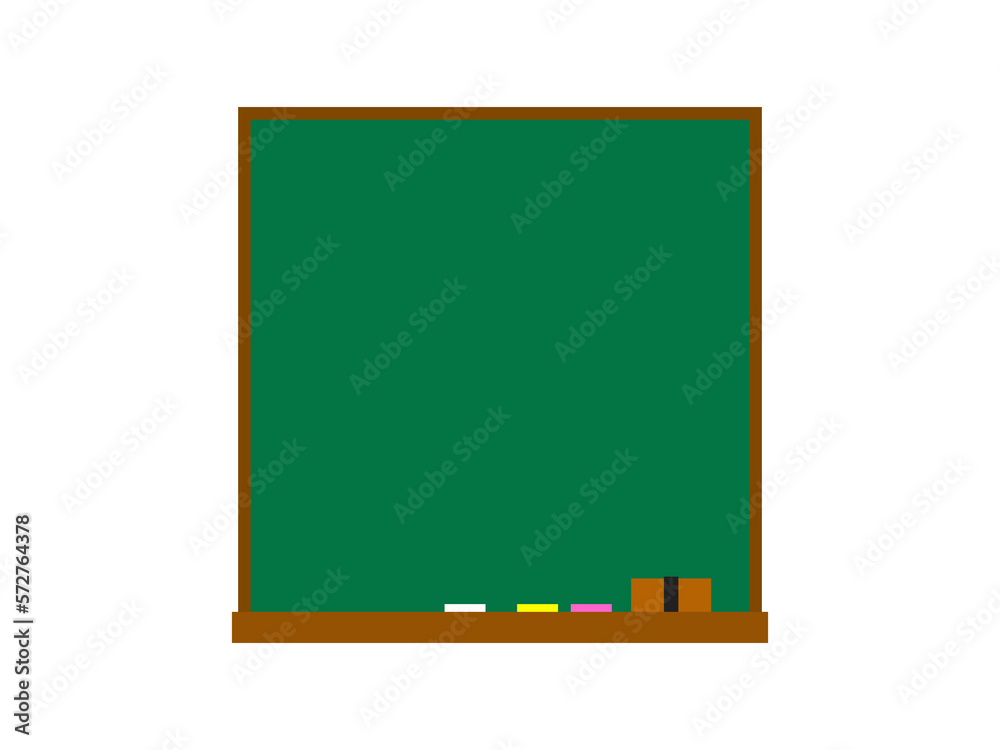 正方形黒板フレーム：黒板消し＆チョーク