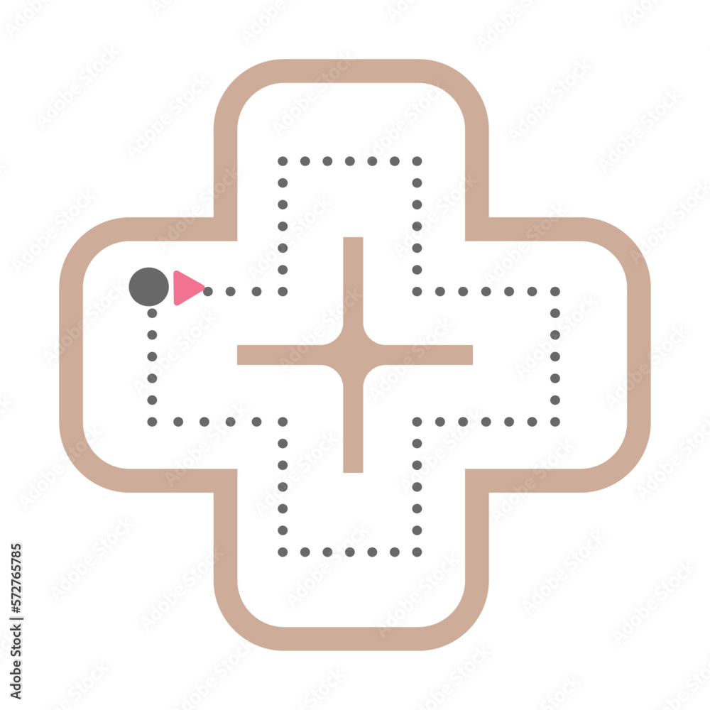 Obraz premium Dotted cross shape for tracing lines for preschool and kindergarten school kids for math drawing practice