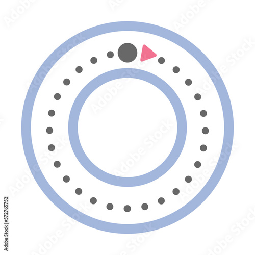 Dotted circle shape for tracing lines for preschool and kindergarten school kids for math drawing practice