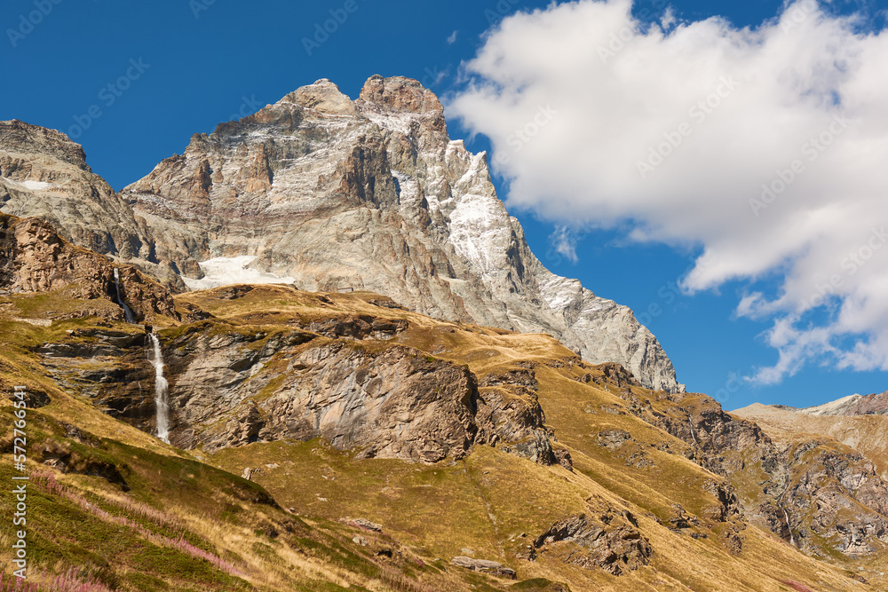The Matterhorn mount in autumn. Breuil-Cervinia, Italy