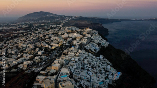 Sunrise and Cliffs of Santorini Greece