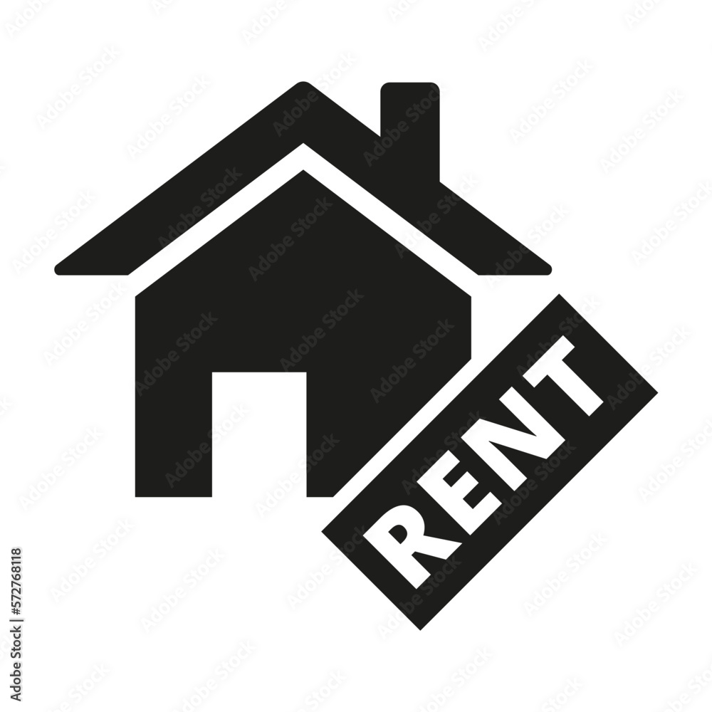 House for rent icon on white background. House for rent icon on white background.