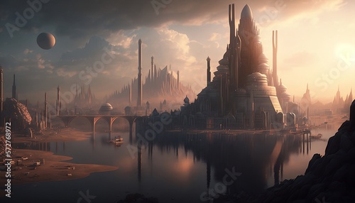 A grand city in the year 2100.