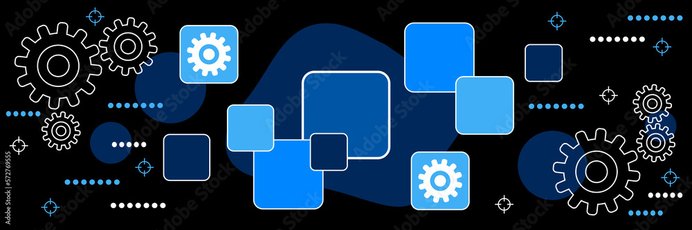 Information processing, data computing dark theme style vector concept illustration Information processing, data computing dark theme style vector concept illustration