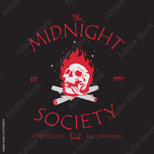 Burning skull for design template, vector illustration.