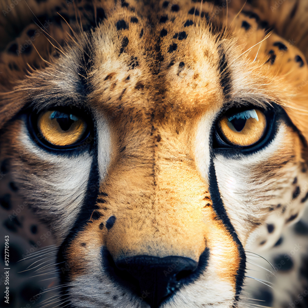 Leopard portrait close-up. Generative Ai