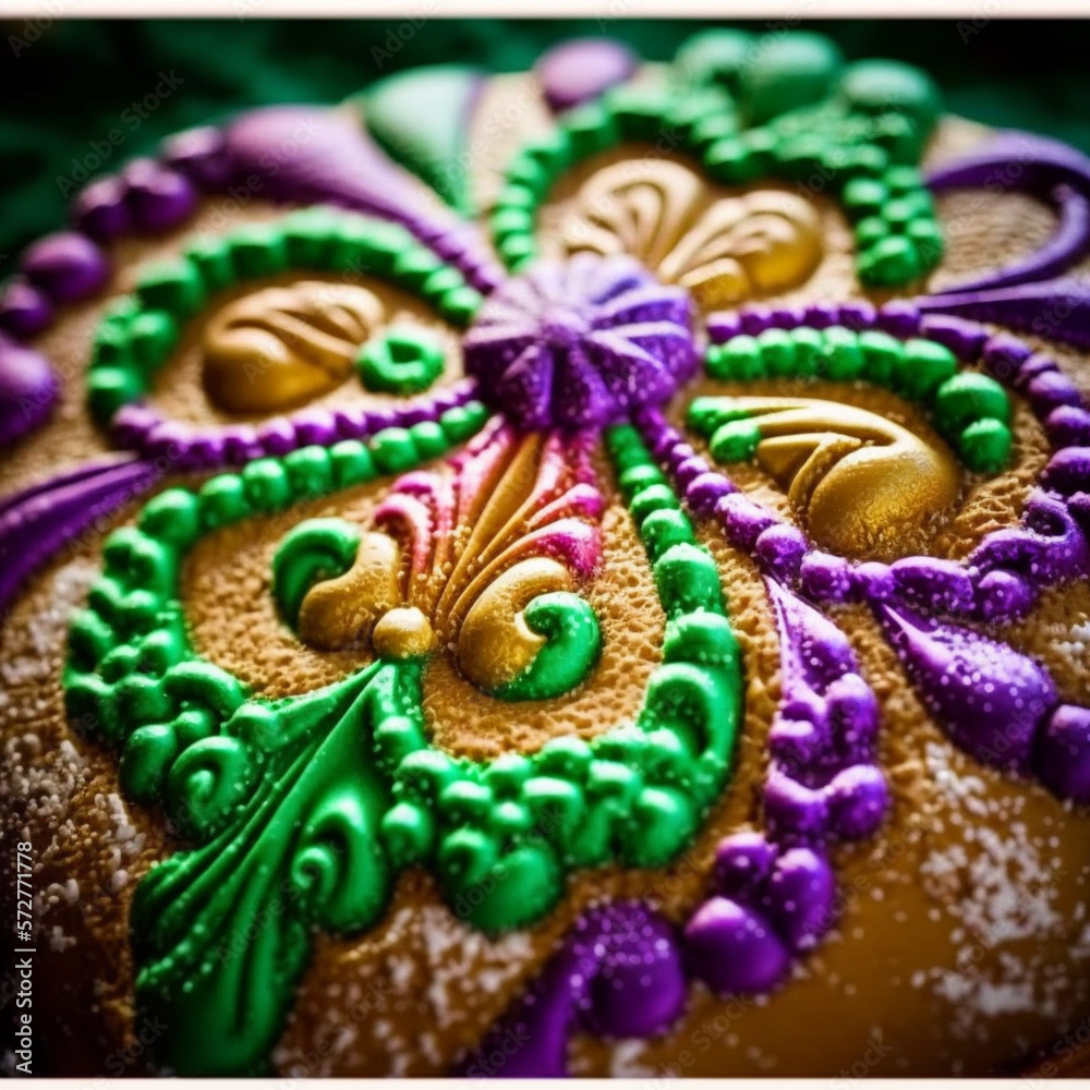 king cake with butterfly decoration