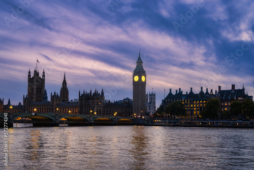 Sunset view of the city of London. United Kingdom.