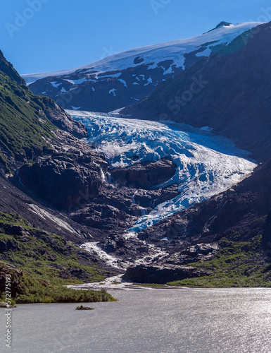 Retreating Bear Glacier by Strohne Lake near Stewart in august 2022, British Colombia, Canada.