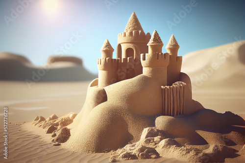 Kreative Sandburg am Strand: Spaß für die ganze Familie - Generative Ai