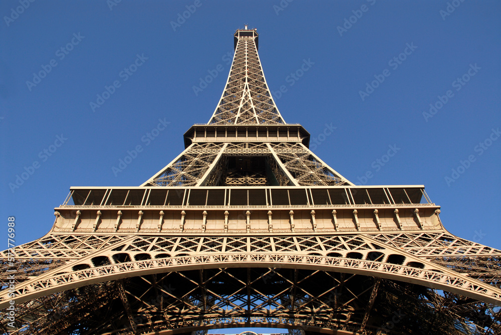 Eiffel tower of Paris in France in very large plan