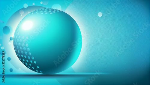 Cyan 3D Sphere Design visual element for background, wallpaper, banner, cover, poster or header.