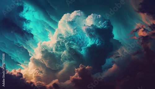 Colorful clouds in the sky background. Abstract Generative AI © dDenVil