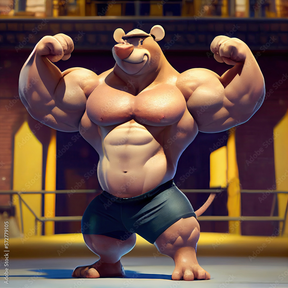 Mouse Bodybuilder, Muscular Rat in Gym, Abstract Generative AI ...