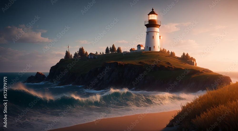 Architectural Marvels: Coastal Lighthouses [AI Generated]