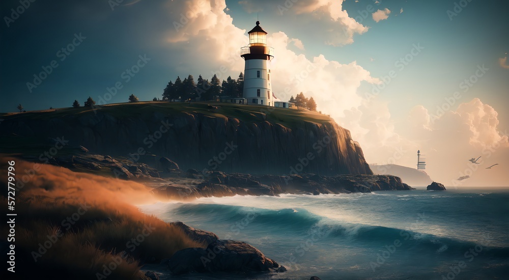 Architectural Marvels: Coastal Lighthouses [AI Generated]