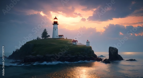 Architectural Marvels: Coastal Lighthouses [AI Generated] © Jefferson