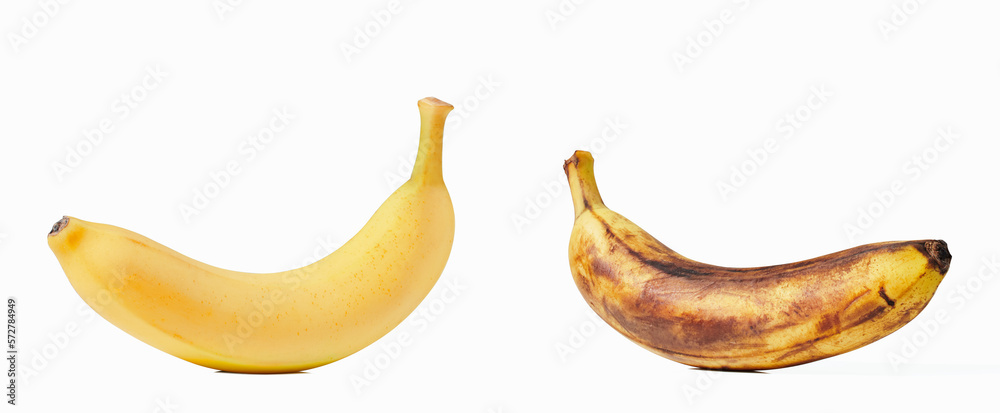 Over ripe bananas on white background Over ripe bananas on white background