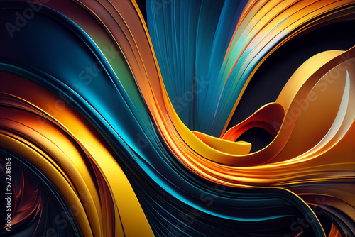 Minimalistic wallpaper  vibrant colors  gradient  twisted wave in motion  overlapping translucent plastic made with Generative AI