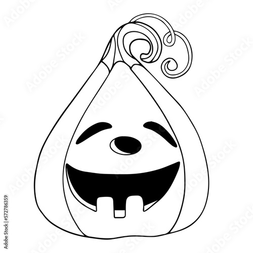 Linear sketches, coloring pages of funny autumn pumpkins for the Halloween holiday. Vector graphics.	
