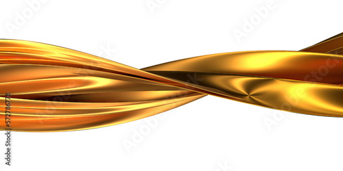 golden Isolated twisted beautiful cloth-like soft metal Abstract dramatic modern luxurious luxury 3D rendering graphic design elements backgrounds