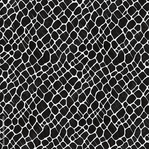 Generative ai. Abstract pattern with white stripeson a black  background. Seamless background
