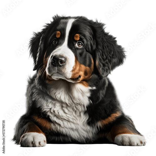 bernese mountain dog isolated on transparent background